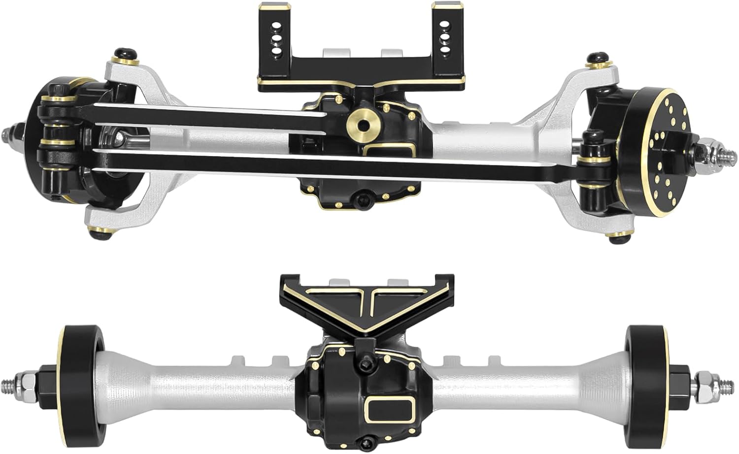 LRFHL Aluminum Front and Rear Axles with Brass Counterweight Diff Covers Upgrade Parts for 1/32 Redcat Ascent-32 RC Crawler Upgrade