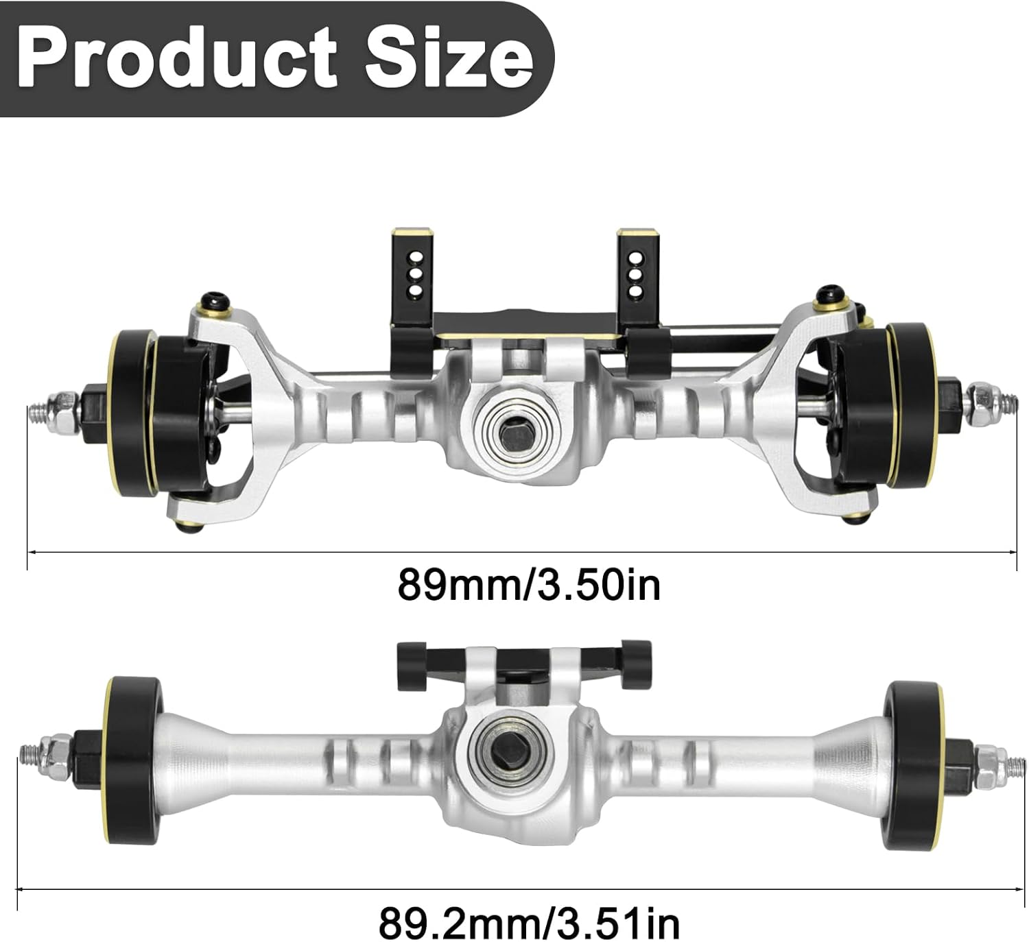 LRFHL Aluminum Front and Rear Axles with Brass Counterweight Diff Covers Upgrade Parts for 1/32 Redcat Ascent-32 RC Crawler Upgrade