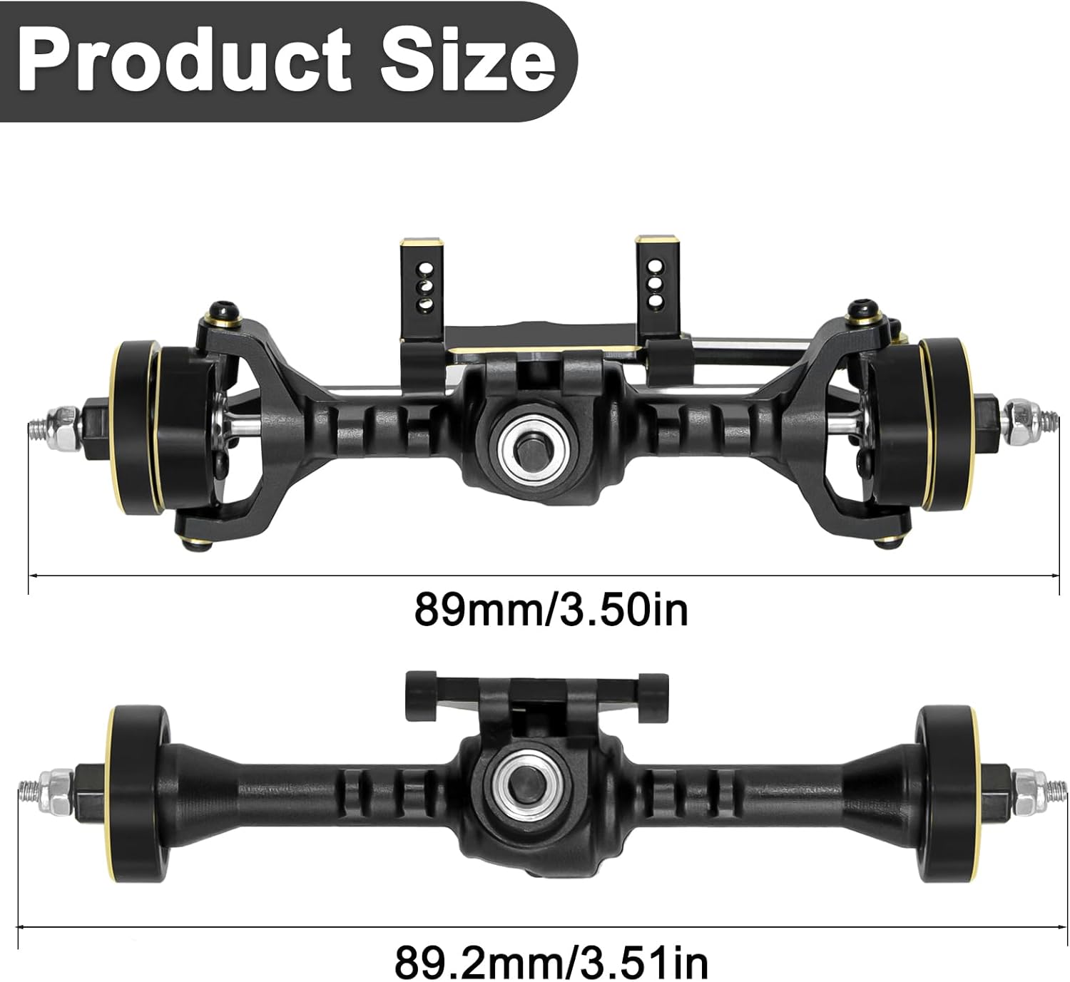 LRFHL Aluminum Front and Rear Axles with Brass Counterweight Diff Covers Upgrade Parts for 1/32 Redcat Ascent-32 RC Crawler Upgrade