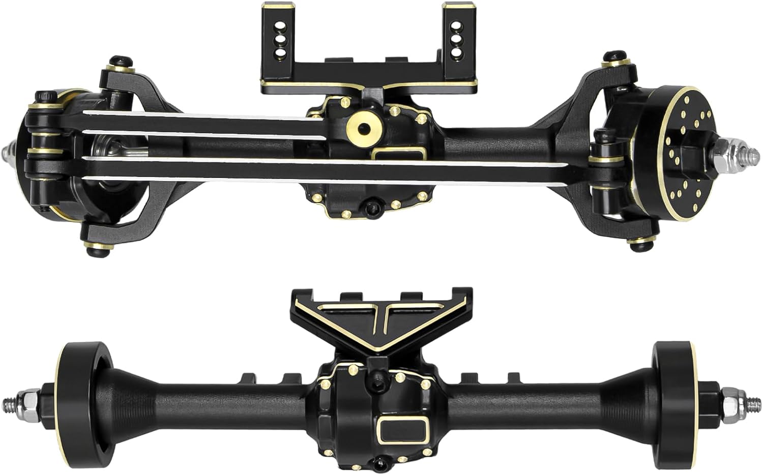 LRFHL Aluminum Front and Rear Axles with Brass Counterweight Diff Covers Upgrade Parts for 1/32 Redcat Ascent-32 RC Crawler Upgrade