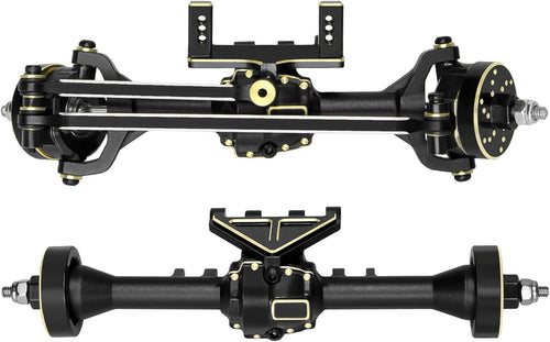 LRFHL Aluminum Front and Rear Axles with Brass Counterweight Diff Covers Upgrade Parts for 1/32 Redcat Ascent-32 RC Crawler Upgrade